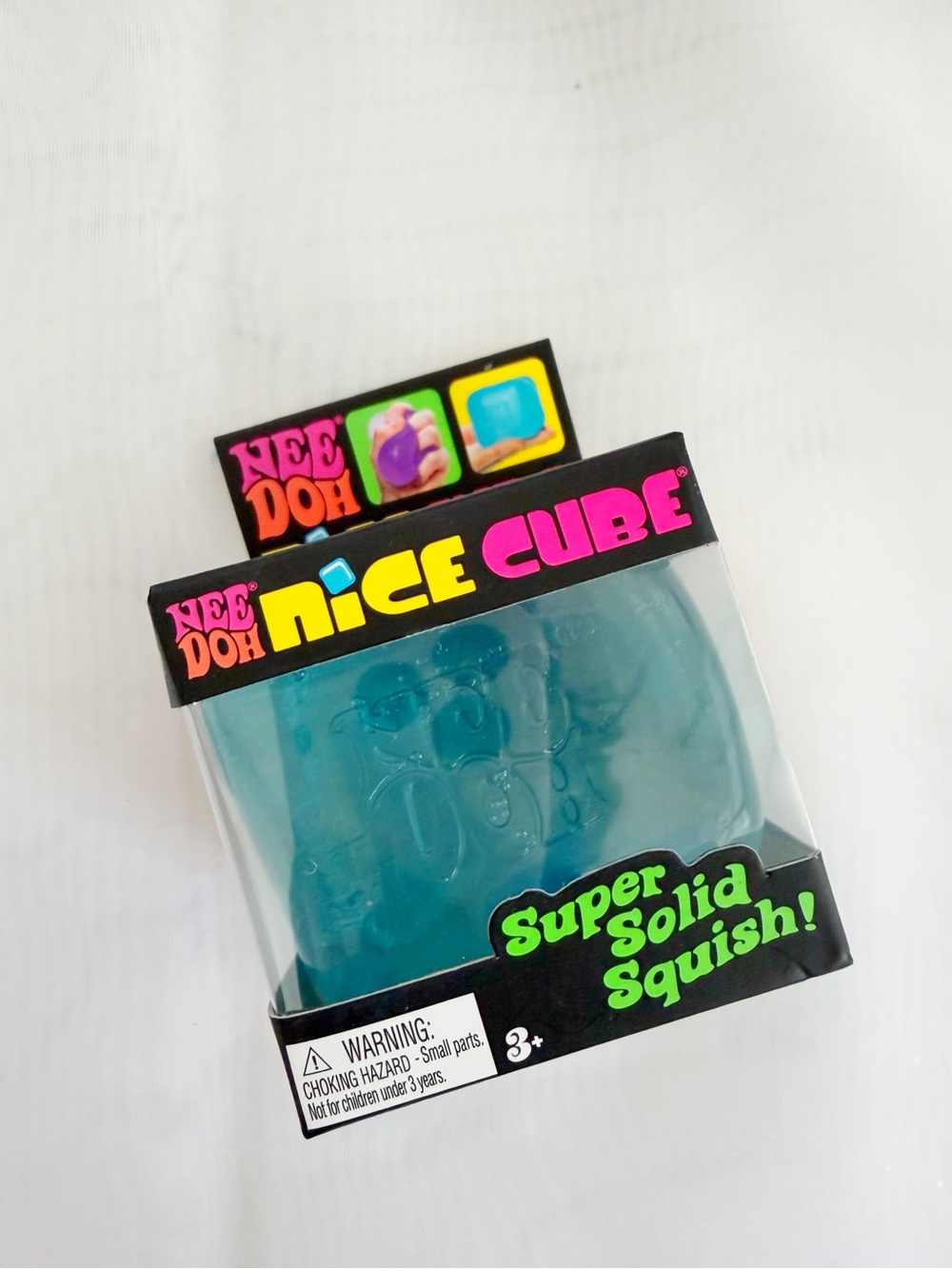 Viral NeeDoh Nice Cube Blue Super Solid Squish Stress Toy  New